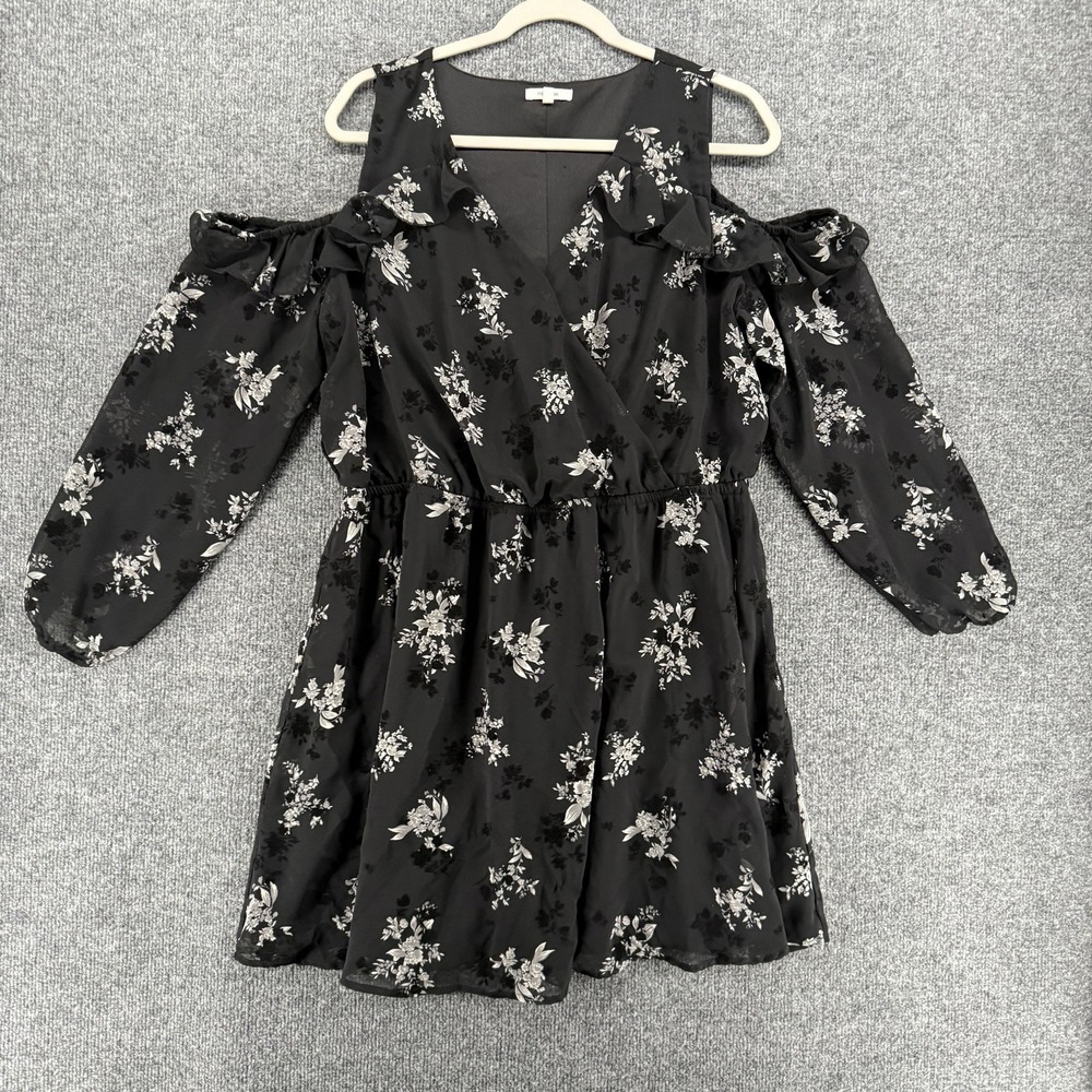 Maurices Dress Womens XL Black Floral Burnout‎ Dark Fairy Whimsigoth Evening